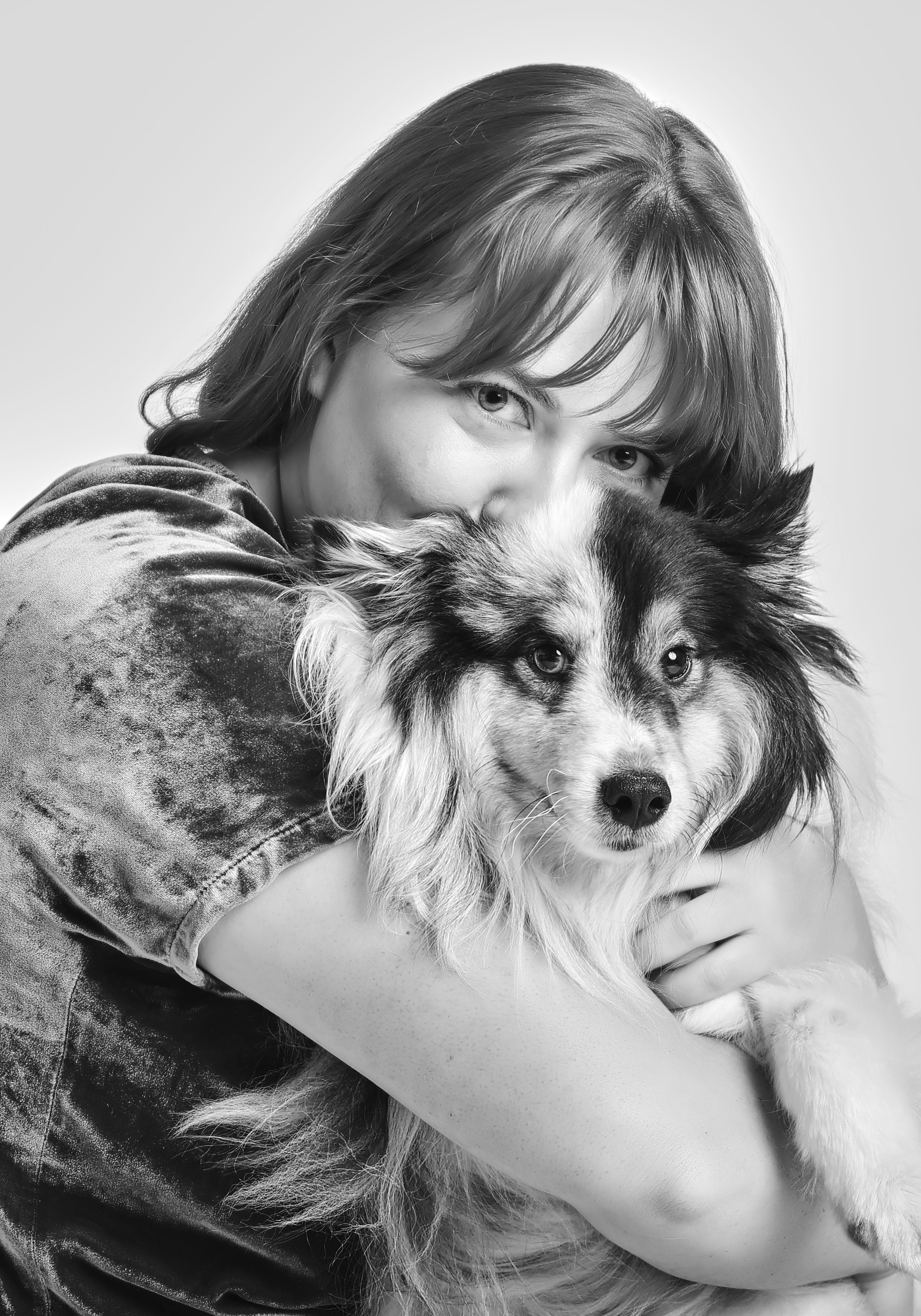 Tasha and her three-legged dog Shadow